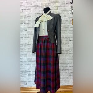 Private Club Vintage Multicolored A-Line Wool Skirt